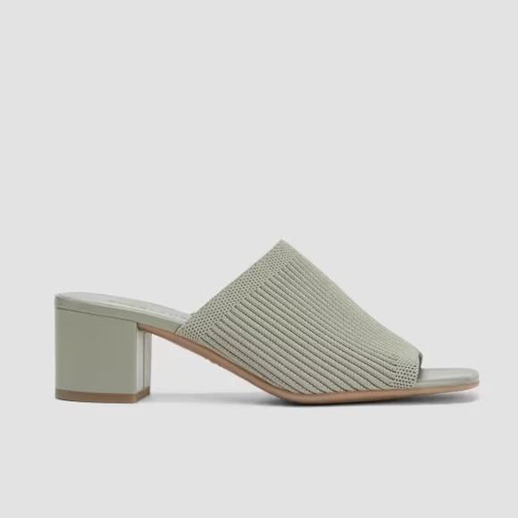 EVERLANE The Glove Mule In Reknit Seagrass Square Toe Slip On Mid Heel 9.5 NEW - Picture 2 of 7